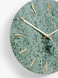 John Lewis marble wall clock green brass 30cm, imported from the UK