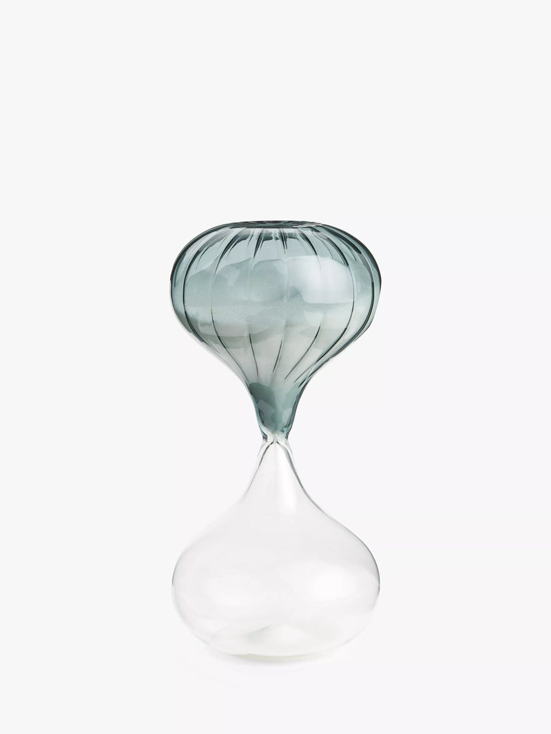 John Lewis green glass 60-minute sand timer, UK version
