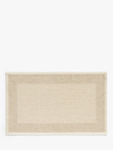 John Lewis John Lewis Linen Blend Border Bath Mat, Natural- Buy online at McGrocer