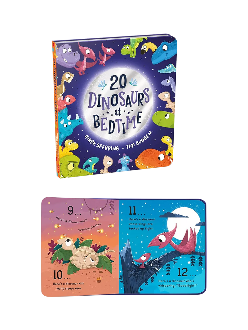 Gardners Twenty Dinosaurs at Bedtime children's board book - British product