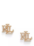 Ralph Lauren faux pearl stud earrings gold tone, UK version