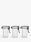 John Lewis glass clip-top jars, 70ml set, black/clear (British brand)