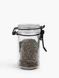 John Lewis glass clip-top jars, 70ml set, black/clear (British brand)