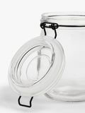 John Lewis clip-top glass storage jar black/clear 750ml, imported from the UK