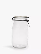 John Lewis John Lewis Clip-Top Glass Storage Jar, Black/Clear, 2.2L- Buy online at McGrocer