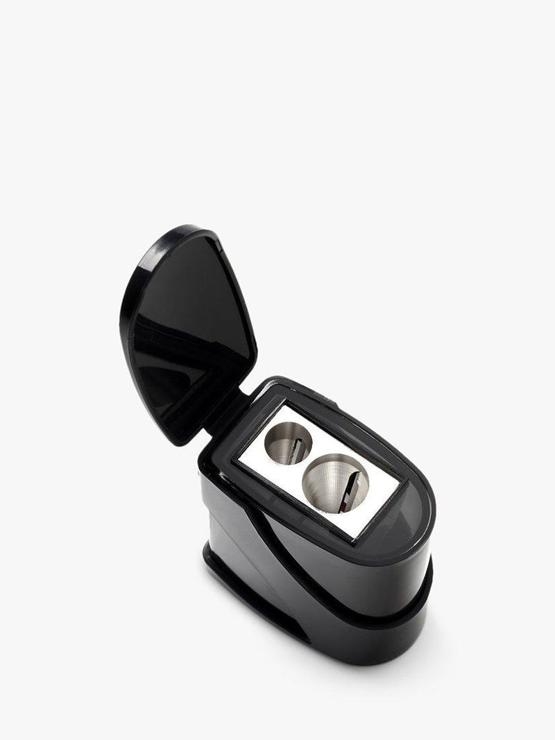 Derwent twin hole pencil sharpener, recyclable plastic and stainless steel - British product