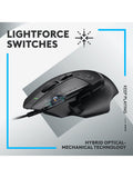 Logitech G502 X wired ergonomic gaming mouse - British product