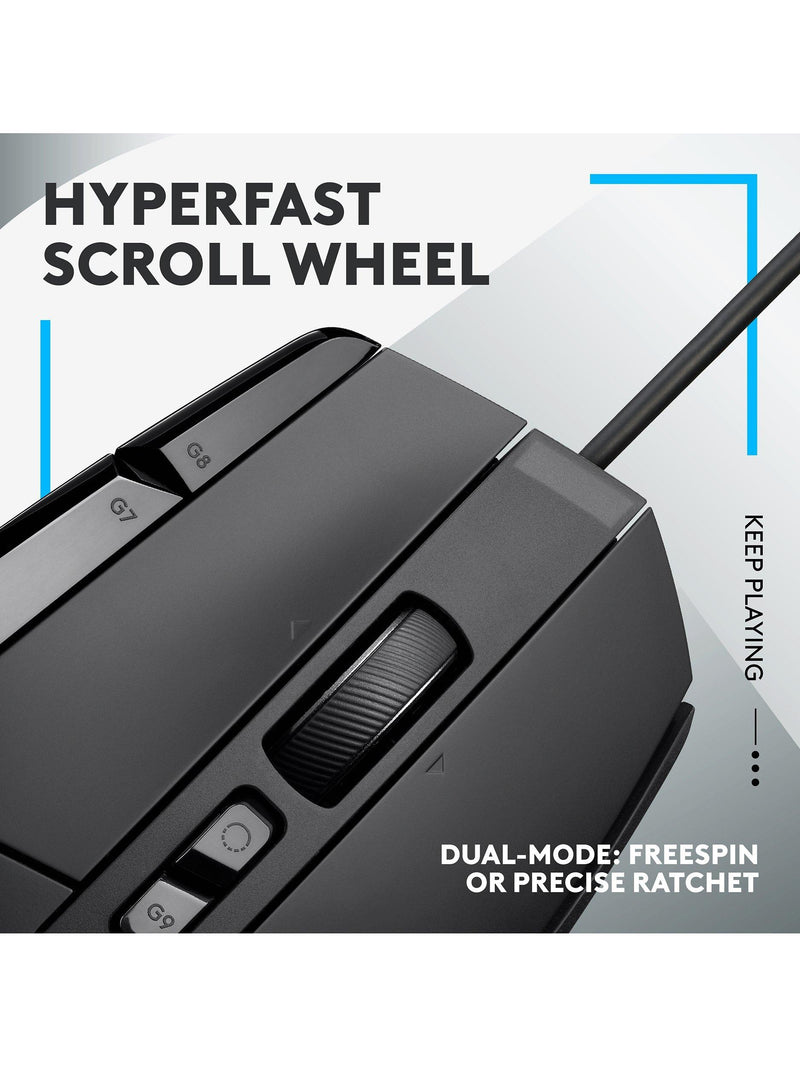 Logitech G502 X wired ergonomic gaming mouse - British product