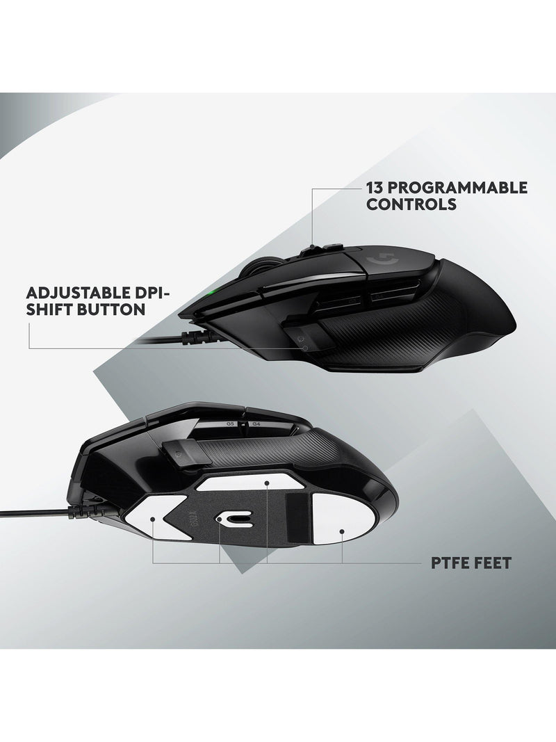 Logitech G502 X wired ergonomic gaming mouse - British product