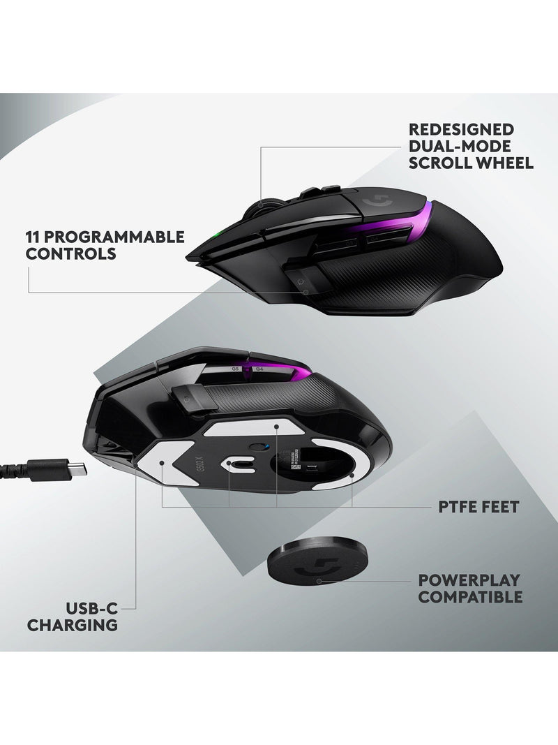 Logitech G502 X Plus Lightspeed wireless gaming mouse - British product