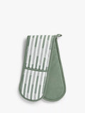 John Lewis double cotton oven glove in staggered stripe pattern, British brand