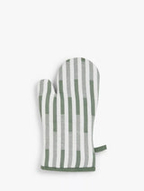 John Lewis John Lewis Striped Cotton Oven Mitt, Rosemary- Buy online at McGrocer