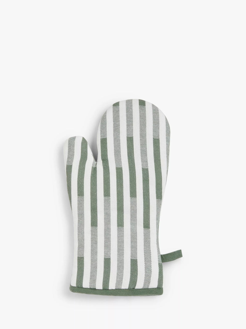 John Lewis striped cotton oven mitt rosemary, UK version