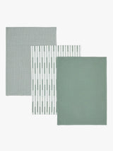 John Lewis John Lewis Staggered Stripe & Check Cotton Tea Towels, Set of 3- Buy online at McGrocer