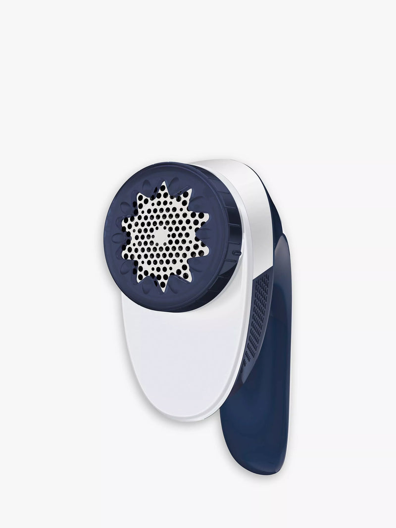 Tefal fabric shaver with adjustable head in blue and white, UK version