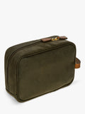 Bric's Life wash bag with suede effect synthetic material and leather finishes - British product