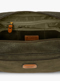 Bric's Life wash bag with suede effect synthetic material and leather finishes - British product