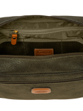 Bric's Life wash bag with suede effect synthetic material and leather finishes - British product