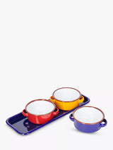 John Lewis Kitchen Craft World of Flavours Enamel Steel Dip Bowls Serving Set, Multi-Coloured- Buy online at McGrocer