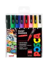 John Lewis POSCA Fine Paint Marker PC-3M Standard Colours Paint Markers Pack of 8- Buy online at McGrocer