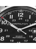 Hamilton Khaki Field automatic watch black dial brown leather strap 42mm, imported from the UK