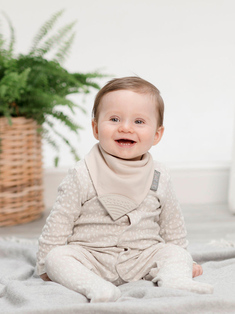 Cheeky Chompers teething dribble bib in leopard spot - British product