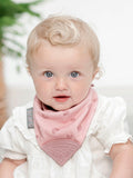 Cheeky Chompers Neckerchew baby teething dribble bib in Rainbow Rose - British product