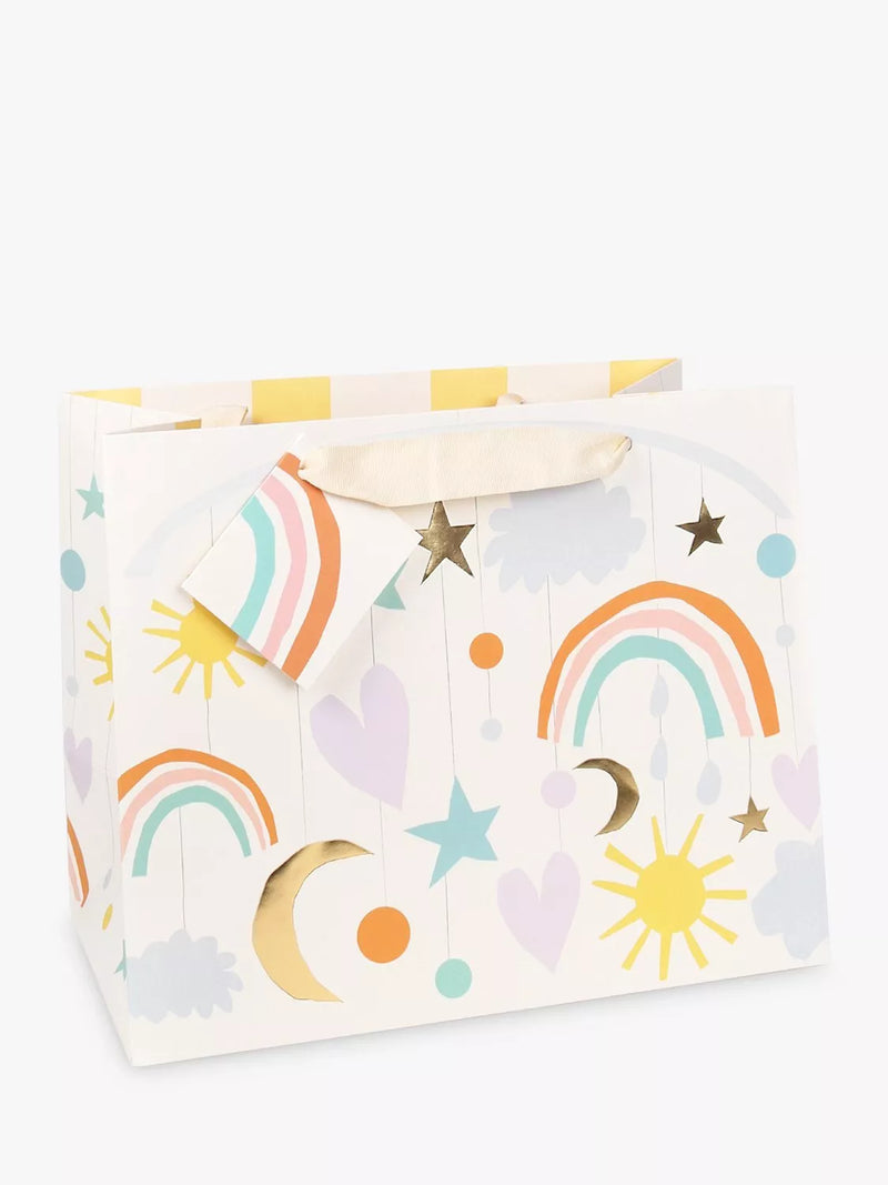 Caroline Gardner rainbow new baby gift bag landscape - British product