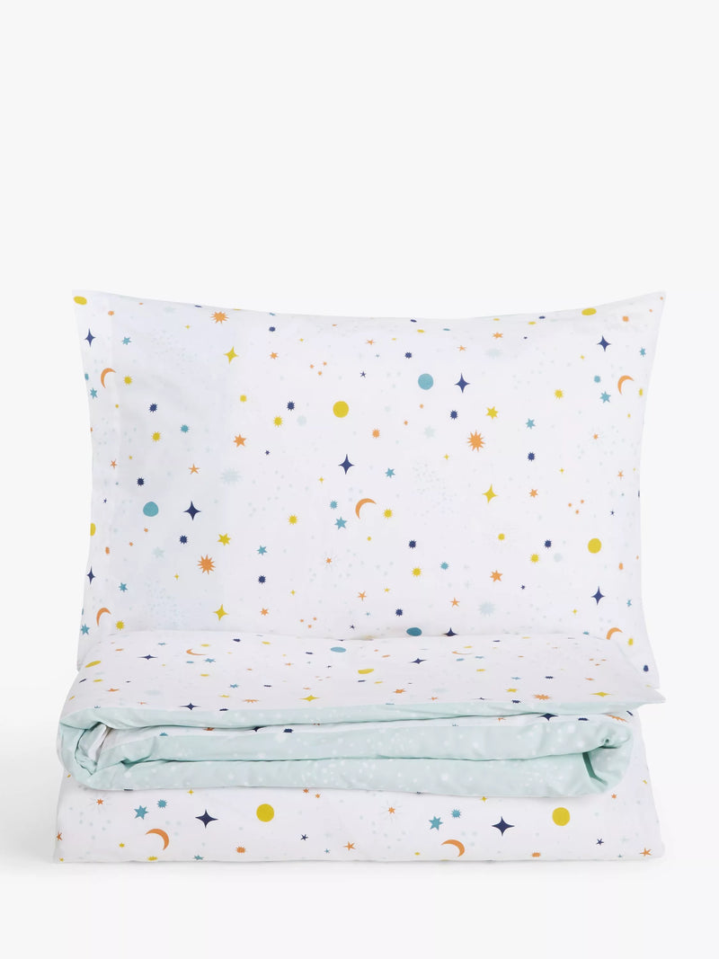 little home Space Star pure cotton duvet cover and pillowcase set, UK version