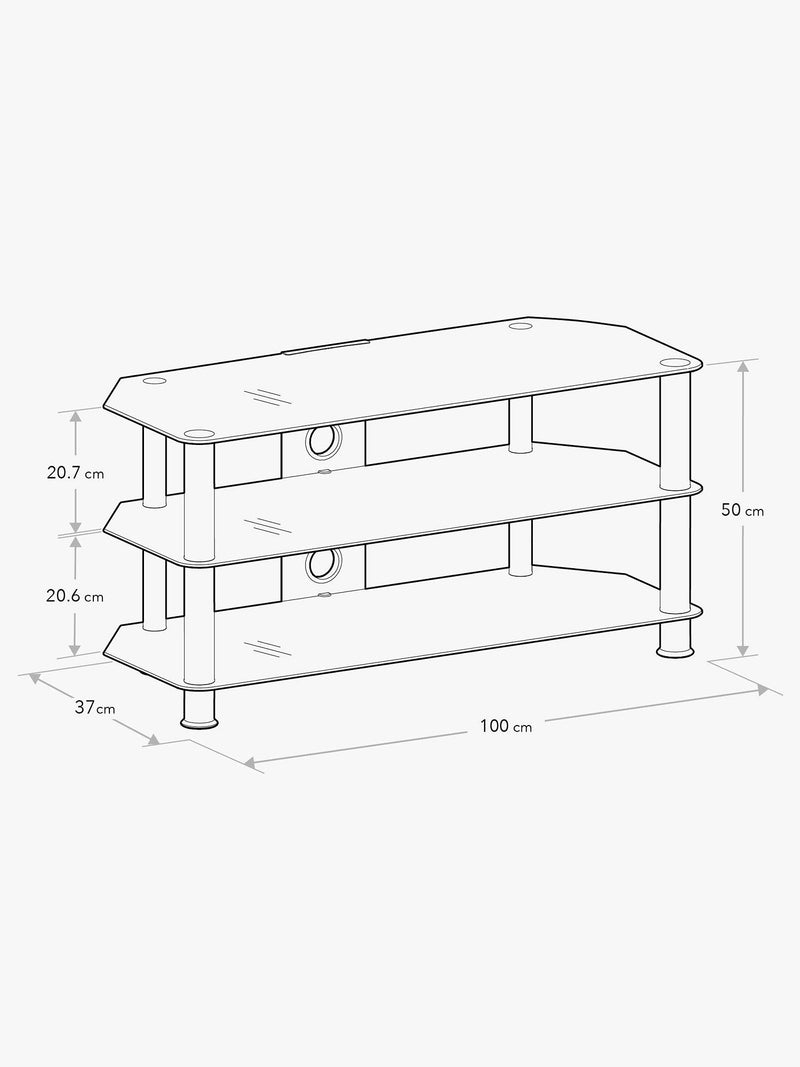 AVF corner TV stand with glass shelves for TVs up to 50 inch (British brand)