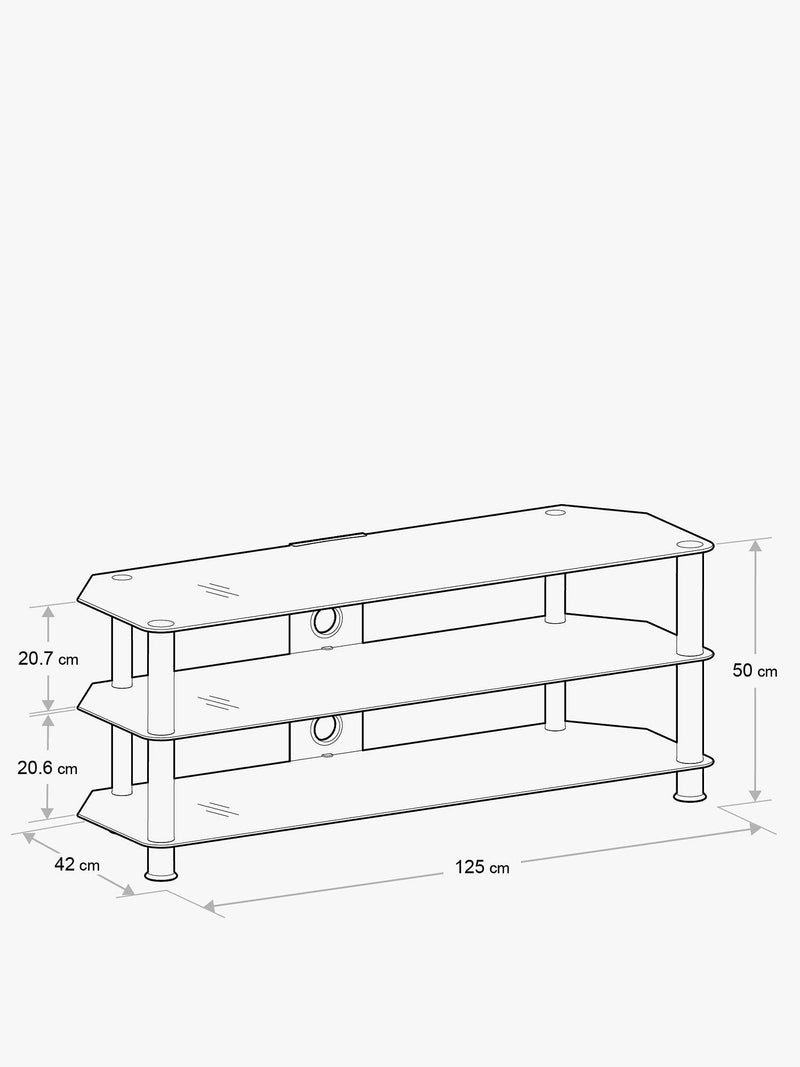 AVF corner TV stand with tempered glass shelves - British product