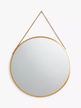 John Lewis John Lewis Round Metal Frame Chain Hanging Mirror, 50cm- Buy online at McGrocer