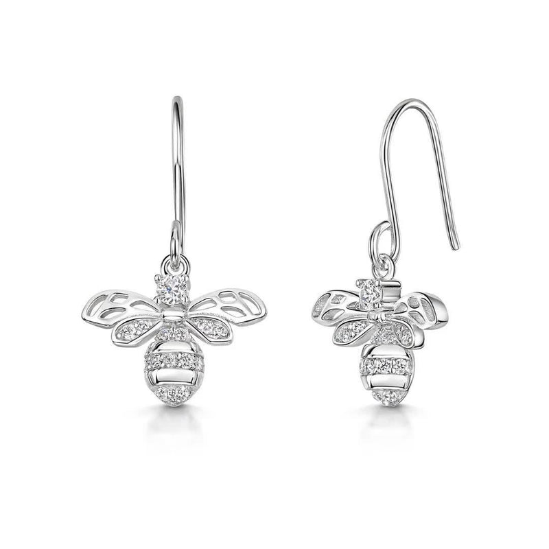 Jools by Jenny Brown bee cubic zirconia drop earrings (British brand)