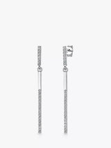 John Lewis Jools by Jenny Brown Cubic Zirconia Bar Drop Earrings, Silver- Buy online at McGrocer