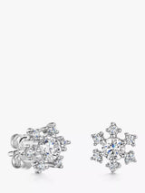 John Lewis Jools by Jenny Brown Cubic Zirconia Snowflake Stud Earrings Silver/Clear- Buy online at McGrocer