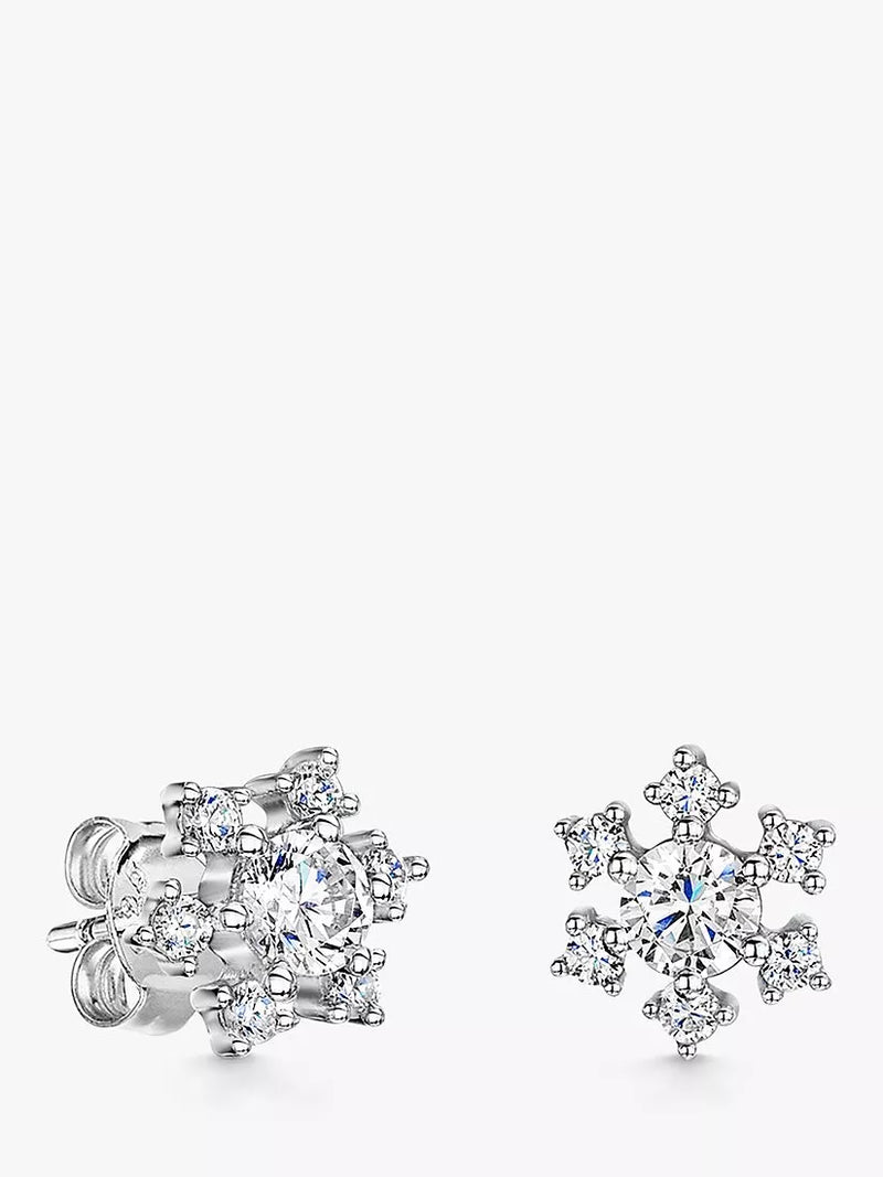 Jools by Jenny Brown cubic zirconia snowflake earrings (British brand)