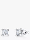 Jools cubic zirconia stud earrings 0.5cm silver clear, UK version