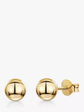 Jools by Jenny Brown Gold Plated Ball Stud Earrings, Yellow Gold, 6mm