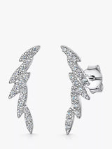 John Lewis Jools by Jenny Brown Cubic Zironia Climber Stud Earrings Silver- Buy online at McGrocer