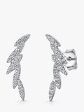 Jools by Jenny Brown cubic zirconia climber stud earrings silver, imported from the UK