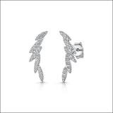 Jools by Jenny Brown cubic zirconia climber stud earrings silver, imported from the UK
