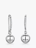 Jools by Jenny Brown fish hook drop earrings silver - British product
