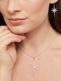 Jools cubic zirconia north star long drop earrings silver H4.6cm imported from the UK