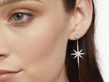 Jools cubic zirconia north star long drop earrings silver H4.6cm imported from the UK