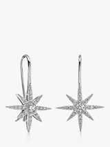 John Lewis Jools by Jenny Brown Cubic Zirconia North Star Fishook Short Drop Earrings, Silver- Buy online at McGrocer