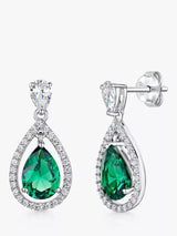 John Lewis Jools by Jenny Brown Cubic Zirconia Teardrop Drop Earrings Silver/Green- Buy online at McGrocer