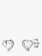John Lewis Jools by Jenny Brown Cubic Zirconia Small Heart Stud Earrings Silver- Buy online at McGrocer