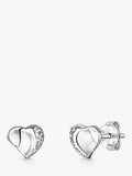 Jools by Jenny Brown heart stud earrings silver cubic zirconia, UK version