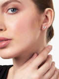 Jools by Jenny Brown heart stud earrings silver cubic zirconia, UK version