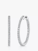 John Lewis Jools by Jenny Brown 30mm Cubic Zirconia Hoop Earrings, Silver- Buy online at McGrocer